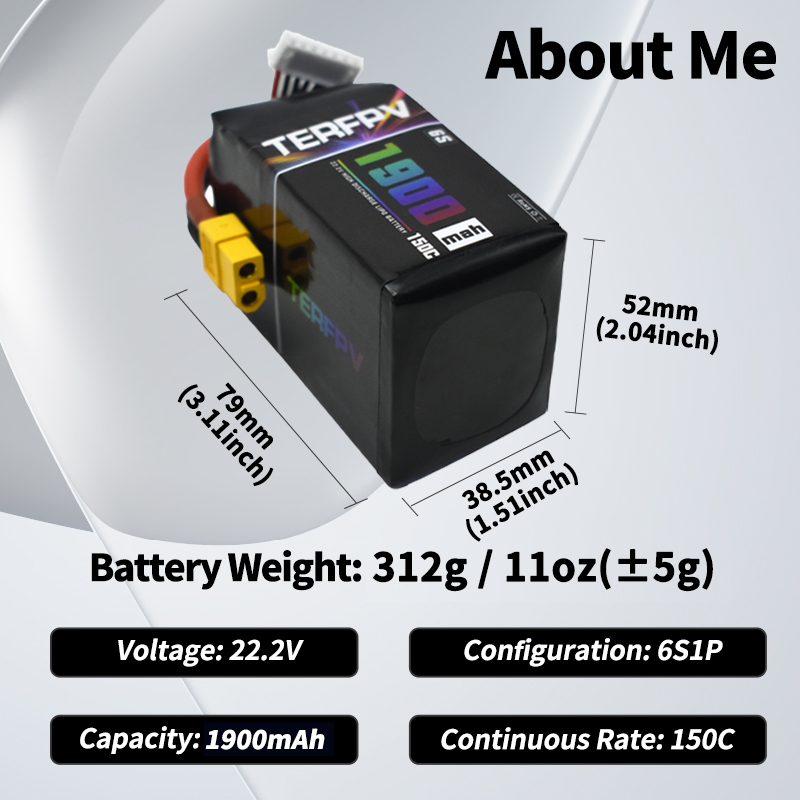1/2 قطعة بطارية TERFPV Lipo 6S - مراجعة Drone Battery 6S وسعره