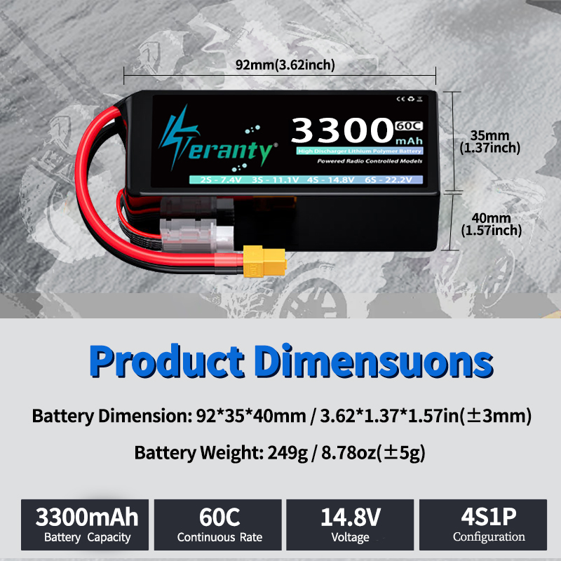 بطارية ليثيوم بوليمر TERANTY 4 - مراجعة Drone Battery 4S وسعره