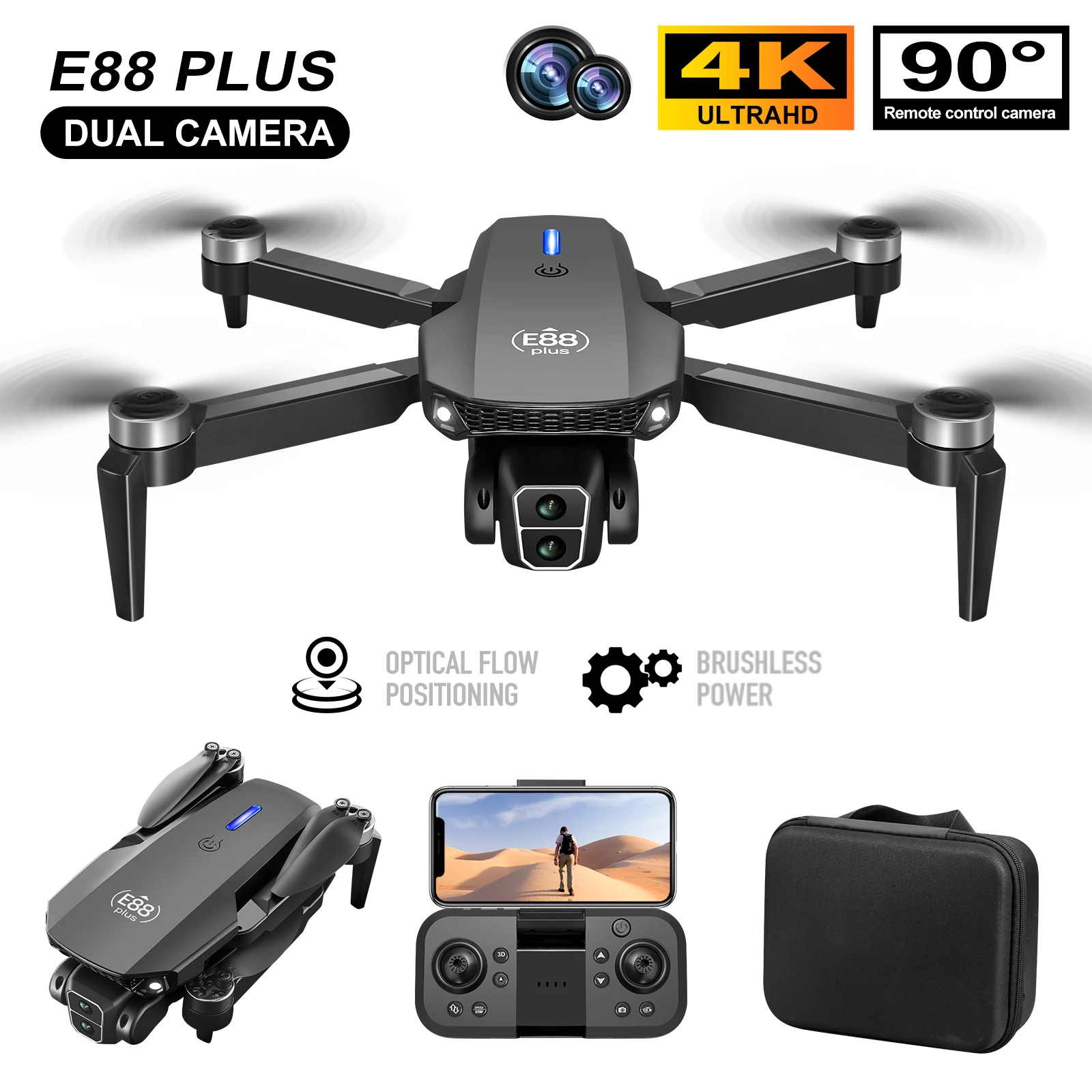 طائرة بدون طيار E88 Plus Quadc - مراجعة Drone Battery Box وسعره