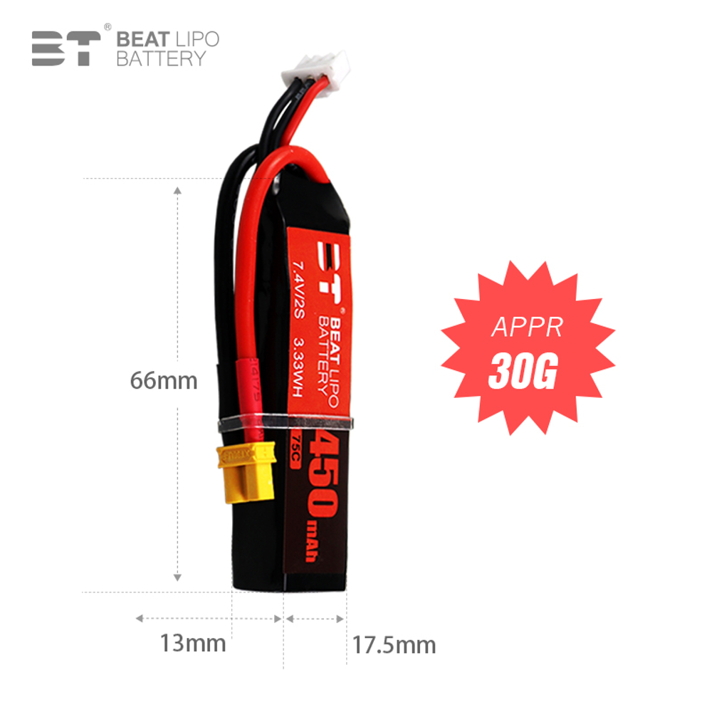 BEAT 2S 7.4 فولت 450 مللي أمبي - مراجعة Drone Battery Li-Ion وسعره