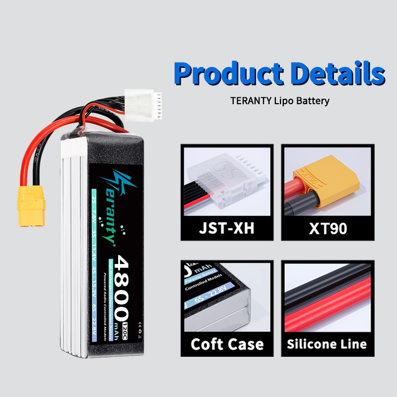 بطارية ليثيوم بوليمر TERANTY 6 - مراجعة Drone Battery Connector وسعره