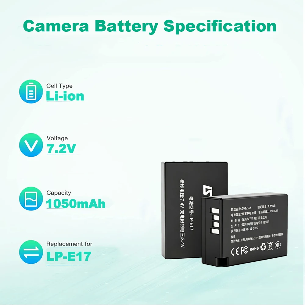 بطارية LP-E17 لكاميرات كانون E - مراجعة Canon Camera Eos R50 وسعره