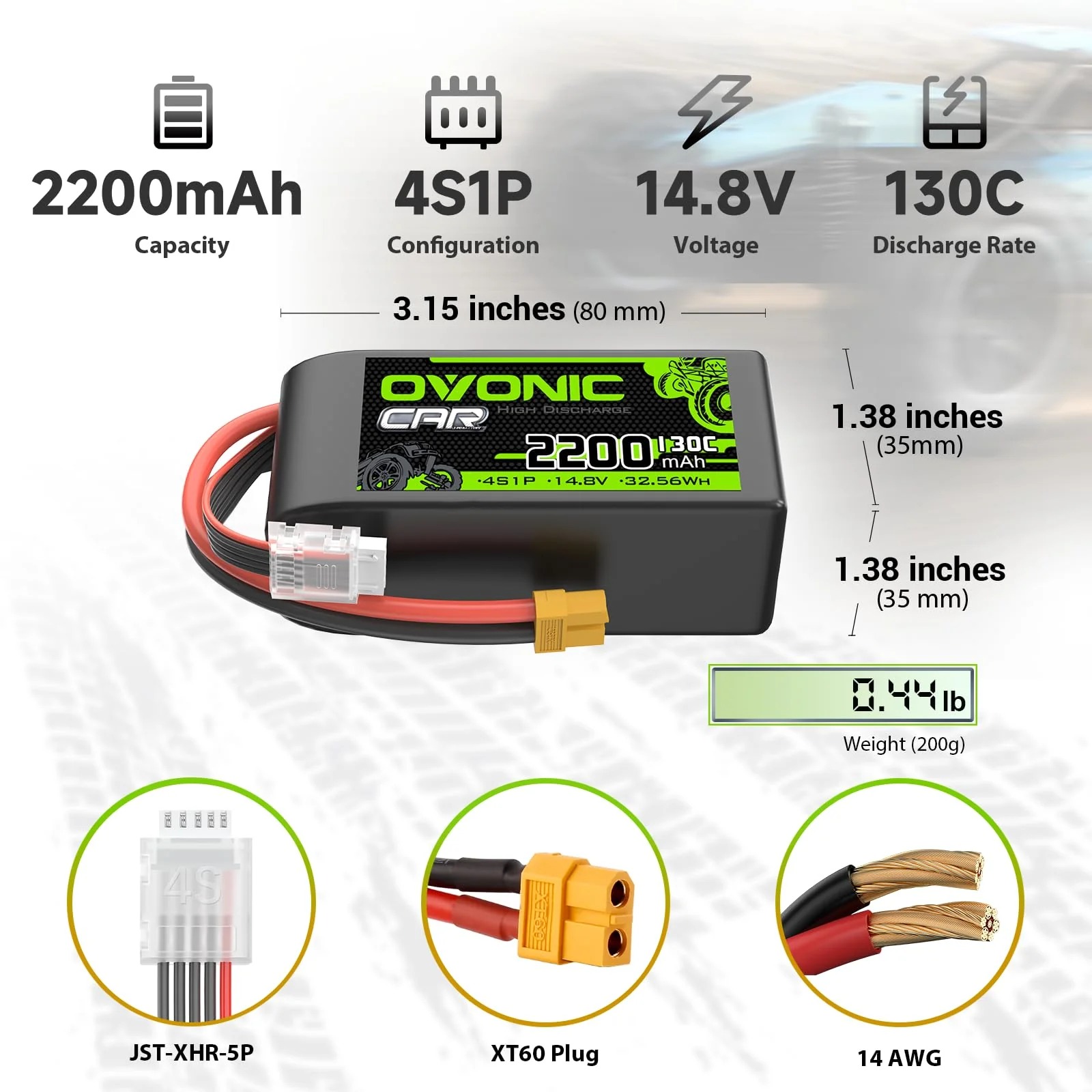 بطارية ليثيوم بوليمر قصيرة Ovo - مراجعة Drone Battery 4S وسعره